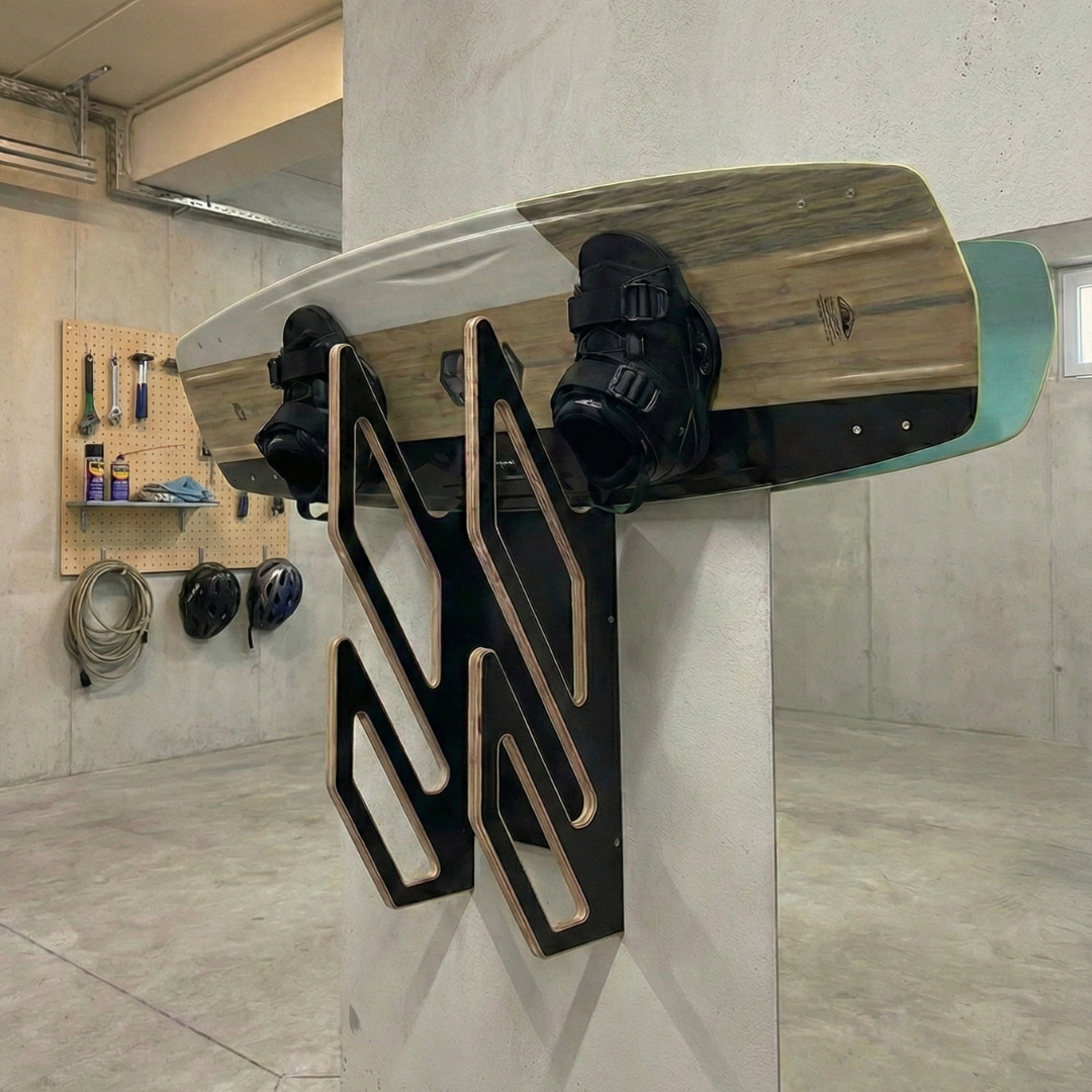 Supporto da parete nero per 2 wakeboard