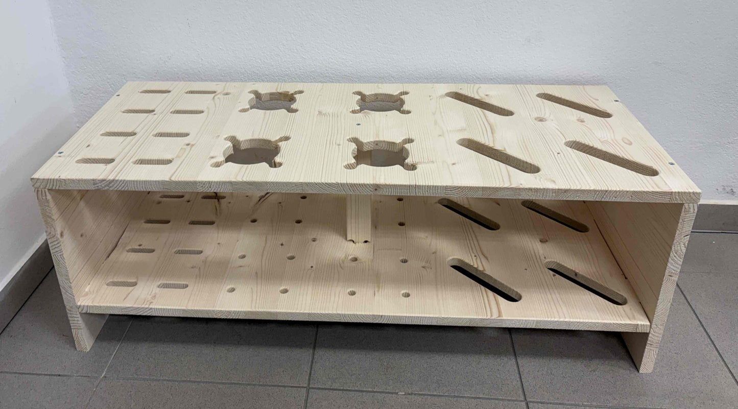 Supporto in legno combinato per sci alpini, da fondo e bastoncini - Naturale