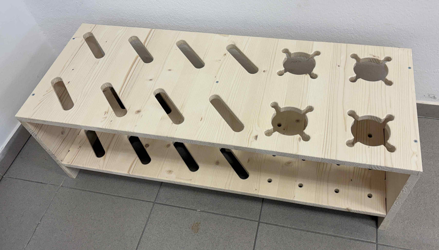 Supporto in legno combinato per sci e bastoncini - Naturale