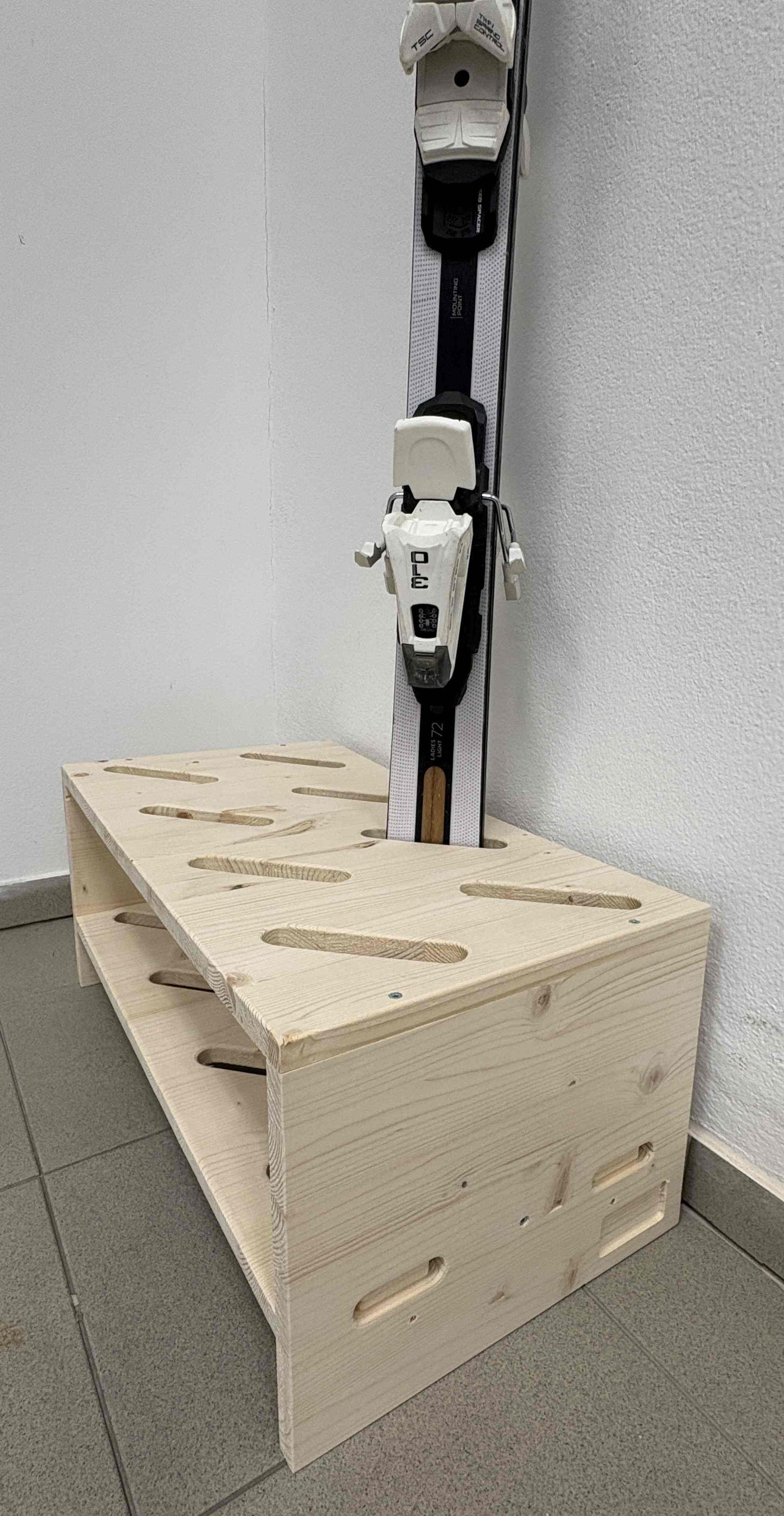 Portasci in legno - Naturale, 8 paia 