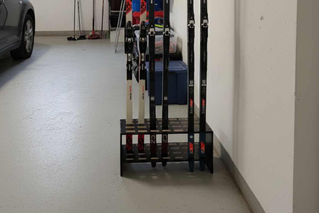 Portasci in legno per 14 paia di sci da fondo